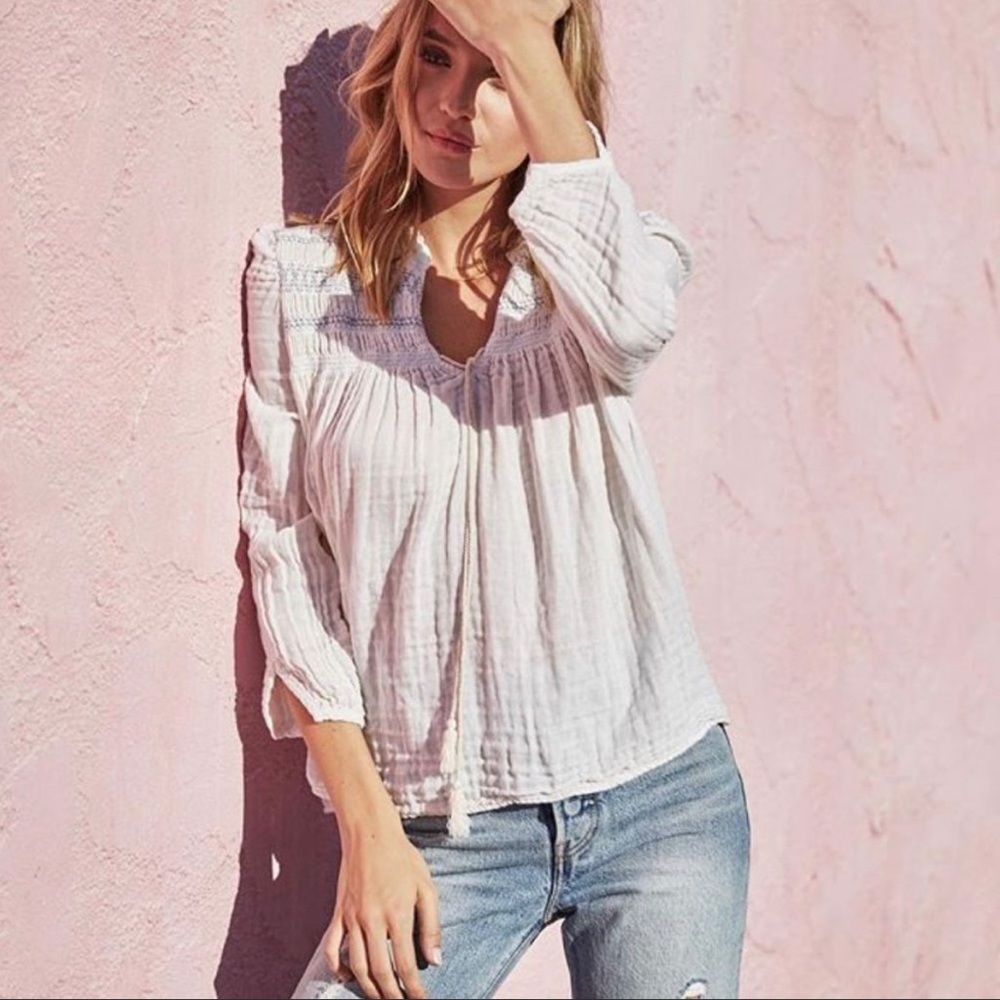 Michael Stars Gauze Peasant Top